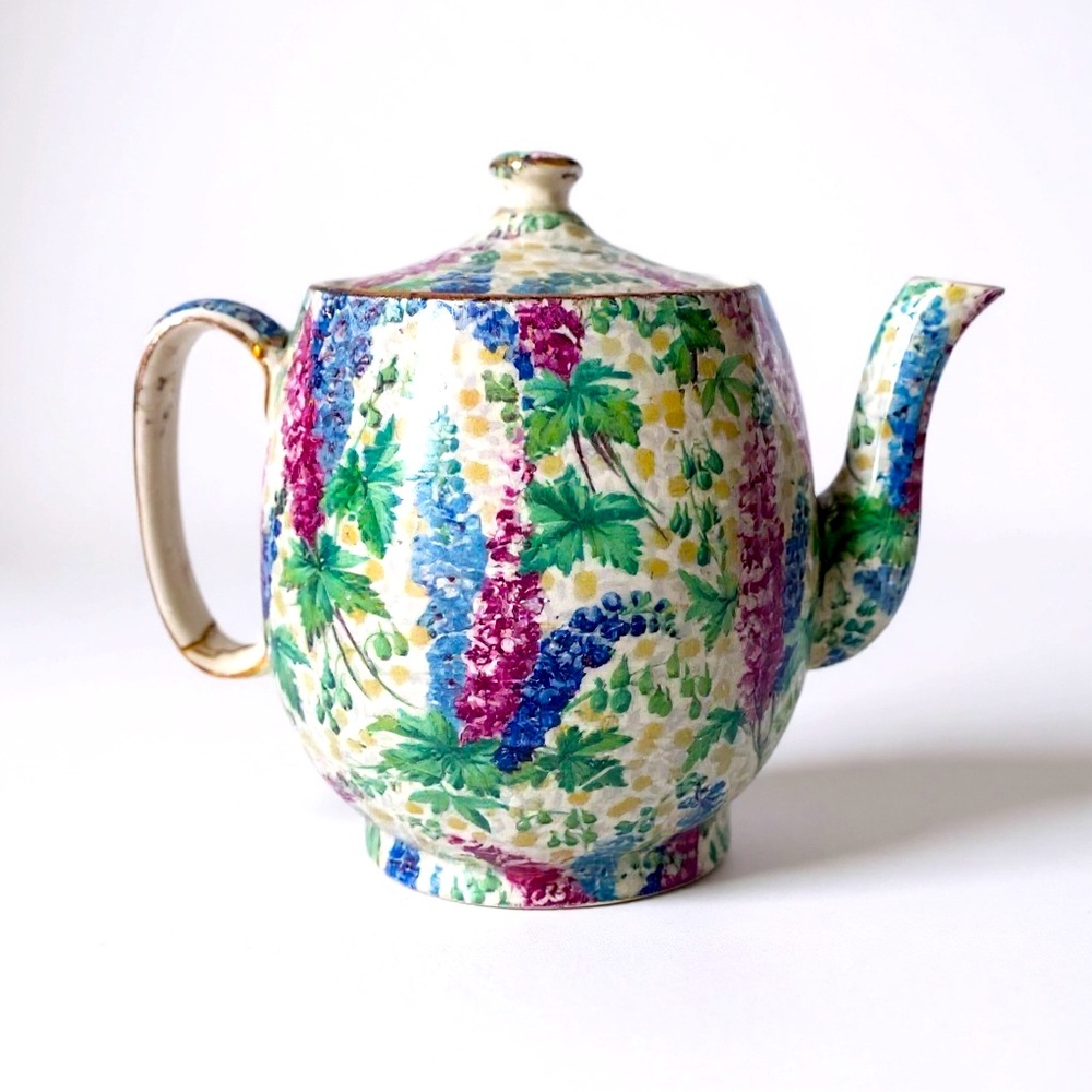 Royal Winton Delphinium Chintz Floral Teapot with Lid